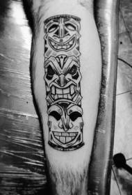 Calf fun ancient black and white statue tattoo pattern