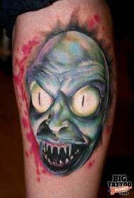 Ανατριχιαστικό χρώμα σχέδιο τέρας τατουάζ πρόσωπο