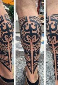 Vitello polinesiano gioielli modello tatuaggio nero