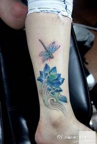Shanghai tattoo montre foto dragon pikan tanp travay tatoo: ti towo bèf lotus tatou tat