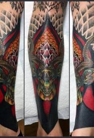 Motif de tatouage jambes vanille et tête de cerf