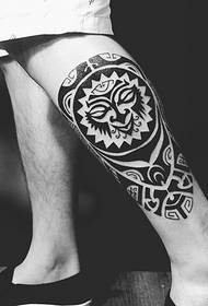 Borsa di vitellu neru è biancu classicu mudellu di tatuaggi di totem