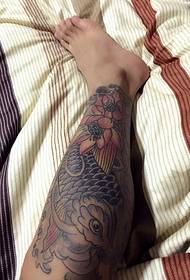 Krepšys blauzdos spalvos klasikinis kalmarų tatuiruotės modelis