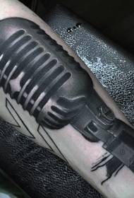 Текстуални узорак црне и бијеле боје микрофона реалистичан