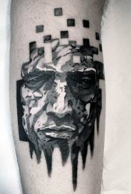 Малюнак стылю ілюстрацыі чорна-белы малюнак татуіроўкі партрэта чалавека