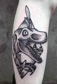 Ng'ombe yakuda mfundo dinosaur umunthu tattoo mawonekedwe