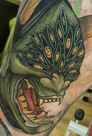 Dij kwaad monster gezicht tattoo patroon
