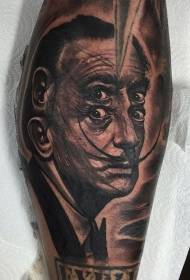 Modello di tatuaggio uomo ritratto a quattro occhi misterioso stile realistico in bianco e nero