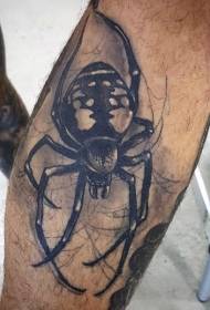 Modello di tatuaggio di ragno nero stile realistico di vitello