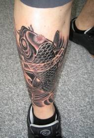 Nyeusi koi nyeusi carp muundo wa tattoo