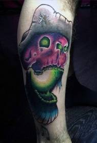 Warna tengkorak pelaut misteri dan corak tatu topi