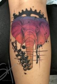 Vasika ilusa värvilise elevandi avatari tätoveeringu muster