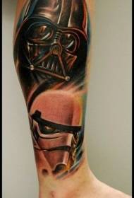 Teļa Zvaigžņu karu tēma Darth Vader un Stormtrooper tetovējuma modelis