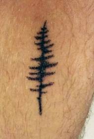 ふくらはぎの人格小さな黒い木のタトゥーパターン