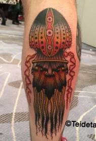 Ng'ombe yakale yakaka yamtundu wa jellyfish tattoo