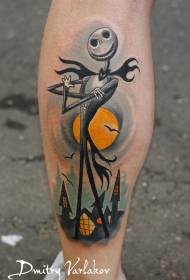 Ti bèf fantom desen ki pi ba desen ak lalin modèl tato bat