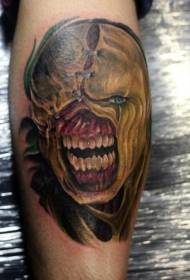 Patrón de tatuaje de monstruo de riesgo de ternero color biológico peligro monstruo