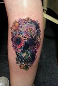 Maua mazuri kwenye miguu, muundo wa tattoo