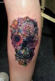 Flores in pulchra crura, tattoo exemplaris