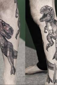 Te ahua o te kohinga taakahu pango he kino te ahua o te tattoo dinosaur kino