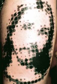 Classic black dot combination Jesus portrait tattoo pattern