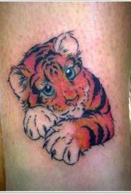Tele roztomilé kreslené malé tygr dítě tetování vzor