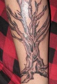 Borjú fekete halott fa tetoválás minta