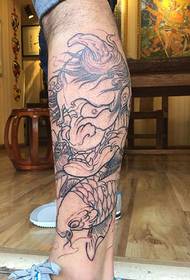 Wrapped calf line black edge like tattoo tattoo