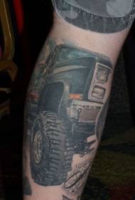 小腿吉普车彩绘纹身图案