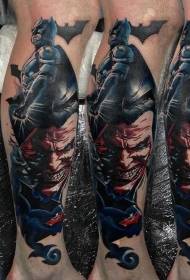 Stinco illustrazione stile Batman con il modello del tatuaggio del pagliaccio diabolico