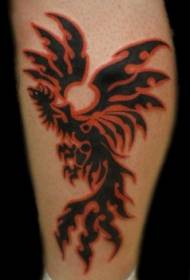 Imaxe da tatuaxe do fénix en cor simple