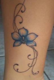 Pernas azul linda flor tatuagem padrão