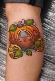 Motivo tatuaggio colore carrozza zucca fata vitello