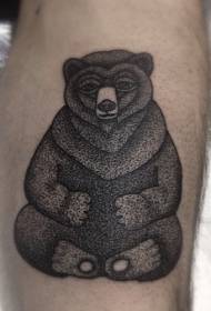 Modello di tatuaggio orso orso semplice puntura nera stile vintage