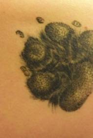 Big arm tattoo illustration girl's big arm on black paw print tattoo picture