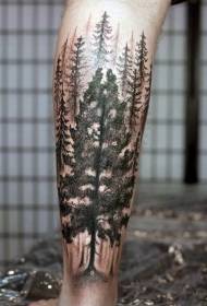 Calf black point thorn mysterious forest tattoo pattern