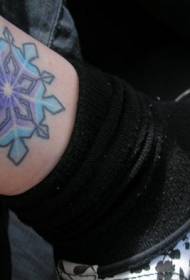 Motivo per tatuaggi fiocco di neve di grande volume di colore delle gambe