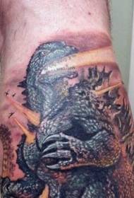Anime cartúin Shank Patrún tattoo Godzilla
