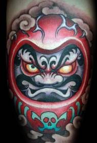Kleur fantasie kwaad Dharma tattoo patroon
