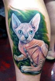 Trevligt sphinx kattkalv tatuering mönster