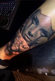 Plab plab hlaub niaj hnub tsoos style xim nab nrog poj niam ntsej muag tattoo qauv