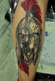 Clogad Spartan Scary Patrún Tattoo Madraí Droch