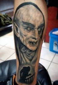 Теле врло укусни црни хорор вампир тетоважа узорак