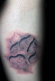 Kalf zwart middelgrote pootafdruk tattoo patroon