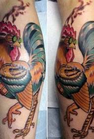 Ang pattern ng calf na kulay ng manok at baso ng tattoo