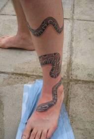 Personalizirani oslikani zmija umotan tele tetovaža uzorak