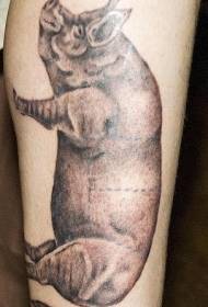 Modello di tatuaggio realistico maiale marrone gambe