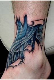 Kotník loupání modré mechanické tetování vzor