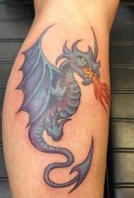 Modèle de tatouage dragon dragon feu cracher fée veau