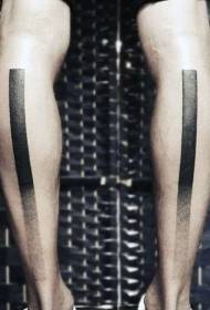 Теленок простой черный градиент толстой линии татуировки